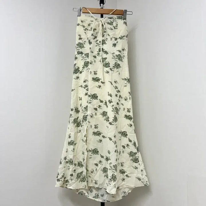 [BUNJANG] Flower Long Dress Ivory Slit / 플라워 롱 원피스 아이보리 슬릿