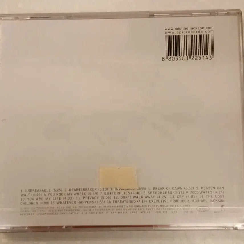 [BUNJANG] Michael Jackson Invincible Yellow Artwork CD (Sealed) / 마이클잭슨 노랑색 CD Michael Jackson 마이클잭슨