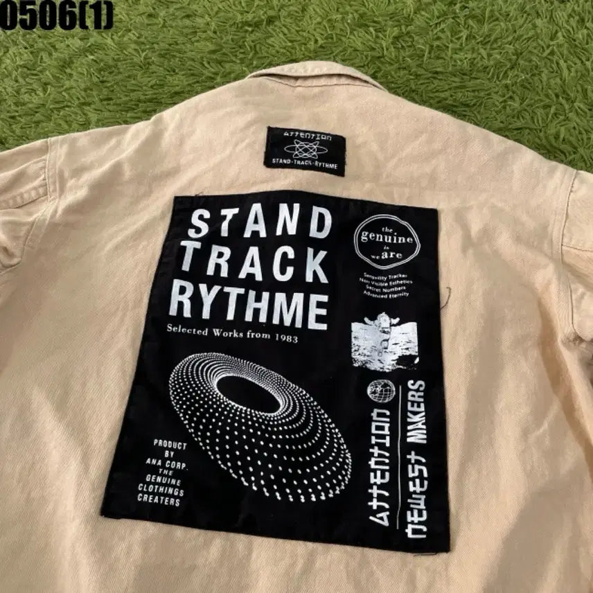 [BUNJANG] Seoul Attention Stand Jacket Beige M / 서울 어텐션 스탠드 자켓 베이지 M