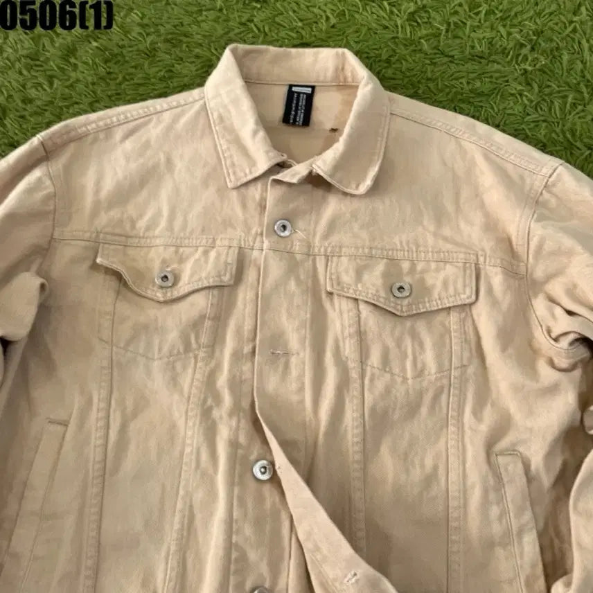 [BUNJANG] Seoul Attention Stand Jacket Beige M / 서울 어텐션 스탠드 자켓 베이지 M