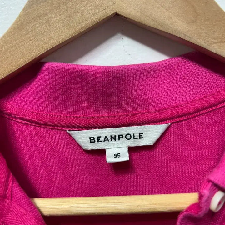 [BUNJANG] Beanpole Pink Short Sleeve Polo Shirt - M / 빈폴 핑크 반팔 카라 티셔츠 M
