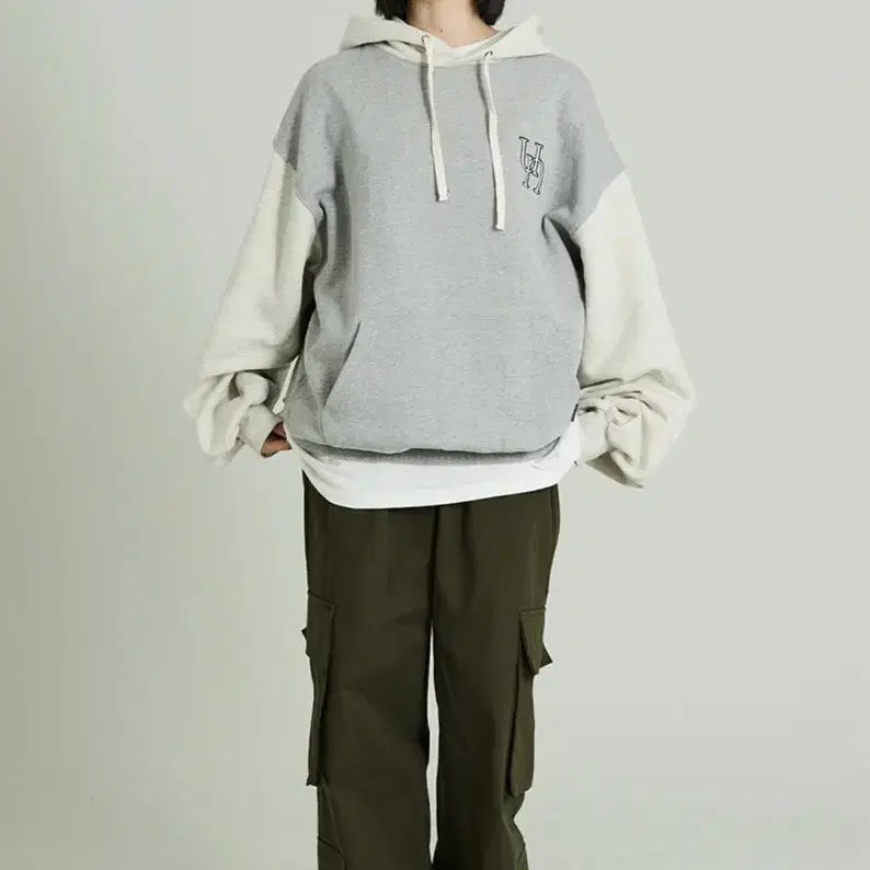 [BUNJANG] Urbanstuff Color Matching Hoodie Grey L / (L) 어반스터프 컬러 매칭 후디 그레이