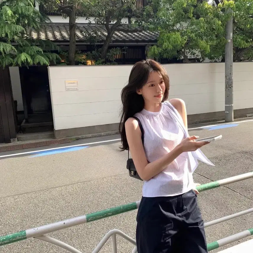 [BUNJANG] Le Plain Celia Tie Blouse / 르플레인 셀리아 타이 블라우스 tie blouse
