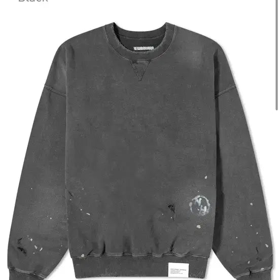 [BUNJANG] Neighborhood Damaged Black Sweatshirt L / 네이버후드 데미지 블랙 맨투맨 L