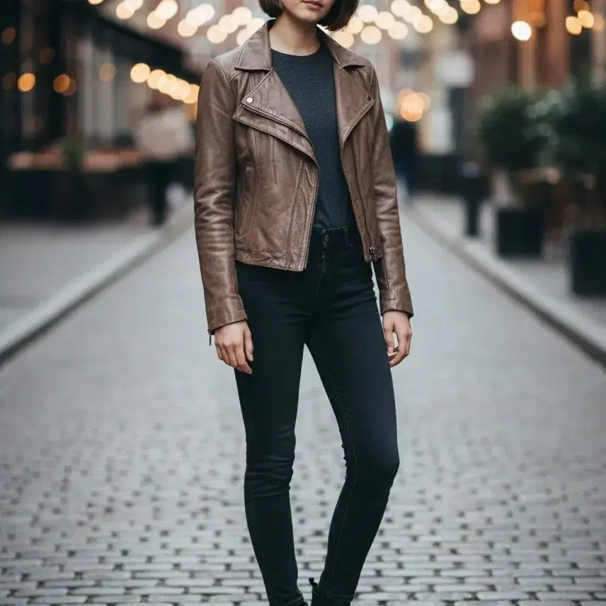 [BUNJANG] VOV Brown Leather Jacket (Size 55) / VOV 가죽 자켓 55사이즈 브라운