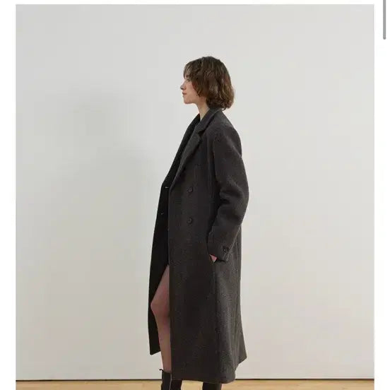 [BUNJANG] Hane Oblique Wool Mac Coat Charcoal / 하네 오블리크 울 맥코트 charcol