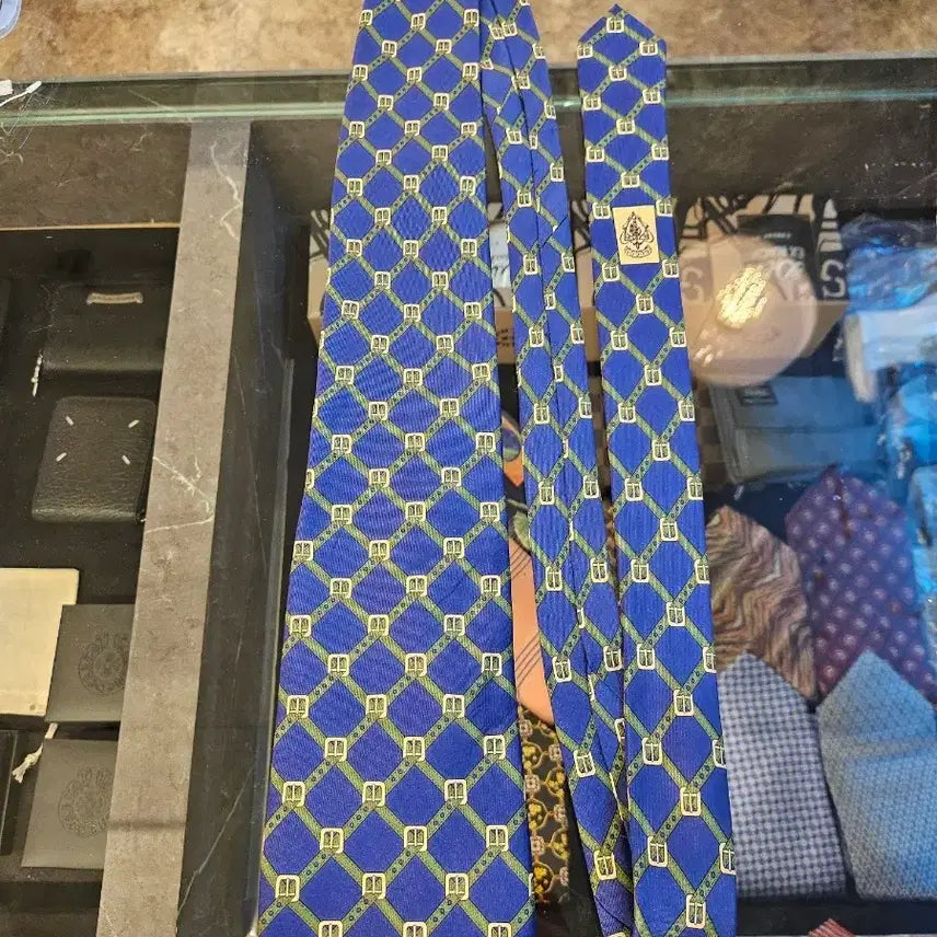 [BUNJANG] Gucci Blue Chain Pattern Tie / 구찌 넥타이 블루 체인 패턴