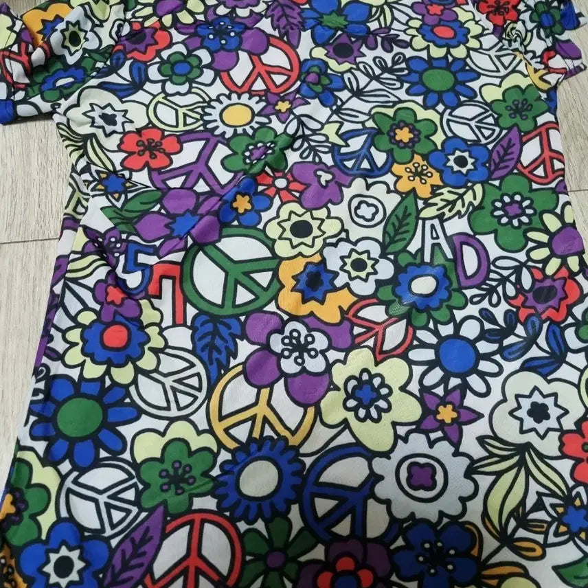 [BUNJANG] Flower Pattern Short Sleeve T-Shirt / 플라워 패턴 반팔 티셔츠