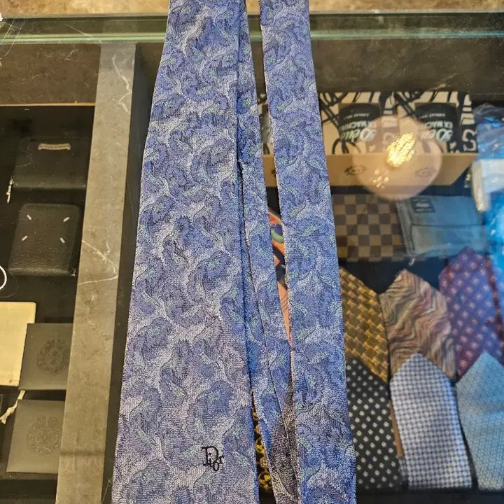 [BUNJANG] Dior Blue Pattern Silk Necktie / Dior 디올 블루 패턴 실크 넥타이