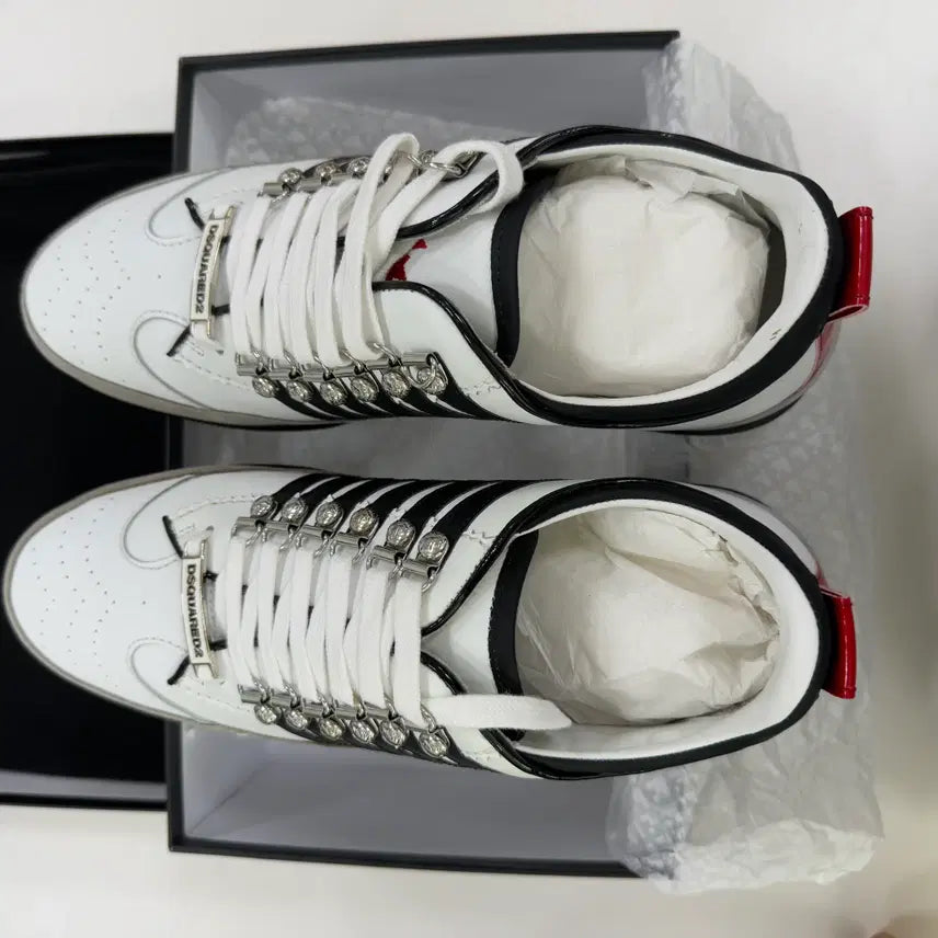[BUNJANG] Dsquared2 Leather Sneakers White / 새 상품 (미사용) 디스퀘어드2 레더 스니커즈