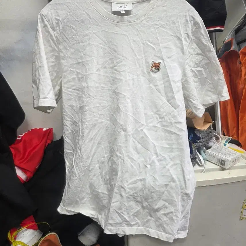 [BUNJANG] Maison Kitsuné Fox Patch Short Sleeve T-Shirt White / 메종키츠네 폭스 반팔 티셔츠 화이트
