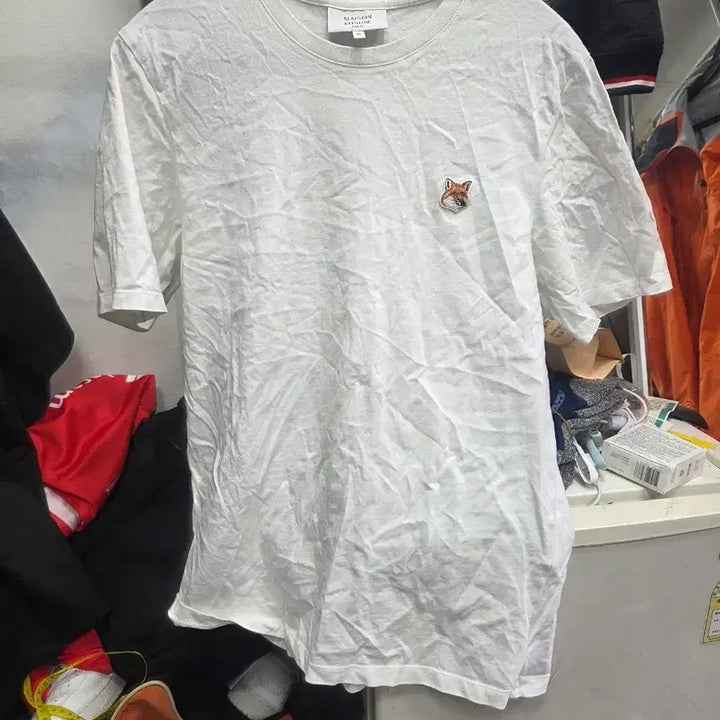 [BUNJANG] Maison Kitsuné Fox Patch Short Sleeve T-Shirt White / 메종키츠네 폭스 반팔 티셔츠 화이트