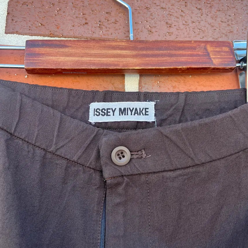 [BUNJANG] Issey Miyake Pleated Brown Nylon Pants / Issey Miyake 주름가공 브라운 나일론 팬츠