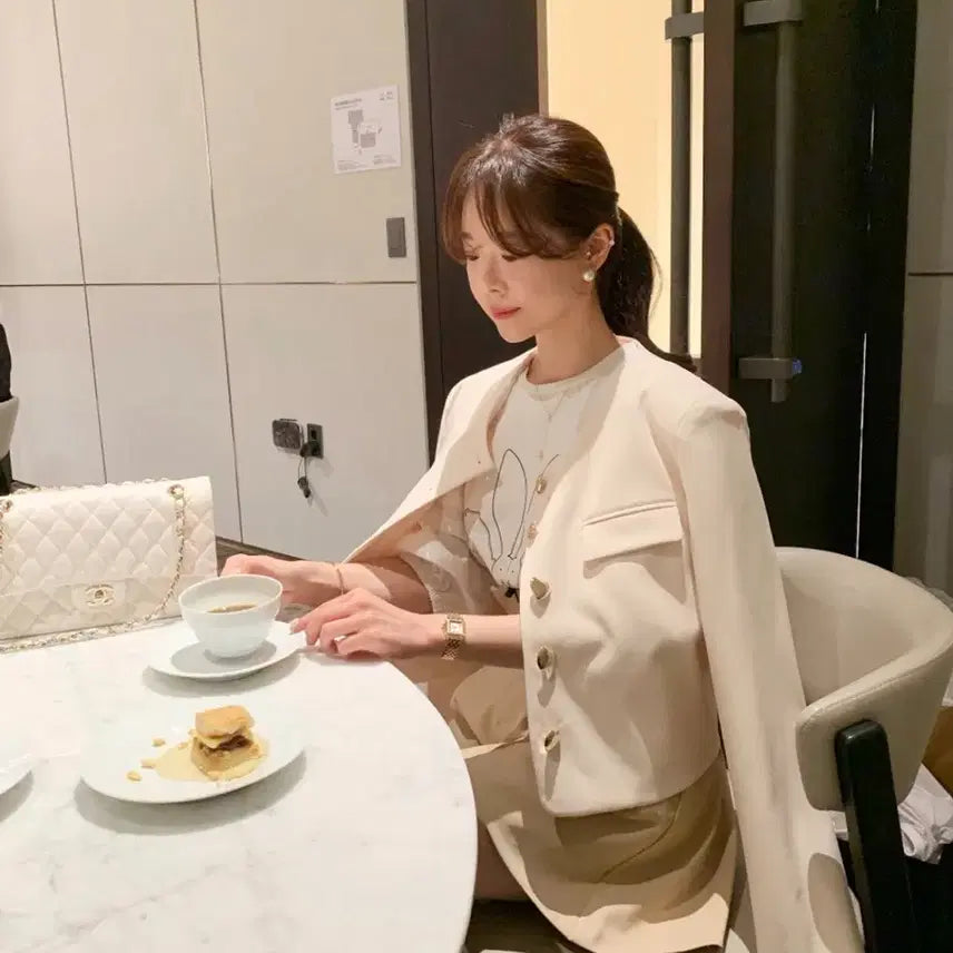 [BUNJANG] Bicini Spring Heart Jacket Beige / (새제품)바이씨니 봄 하트자켓 베이지