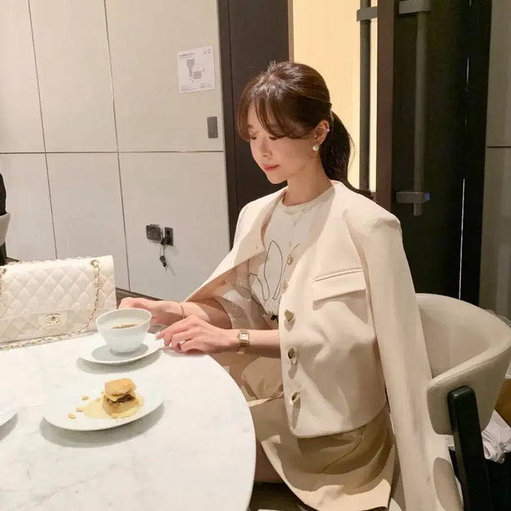 [BUNJANG] Bicini Spring Heart Jacket Beige / (새제품)바이씨니 봄 하트자켓 베이지