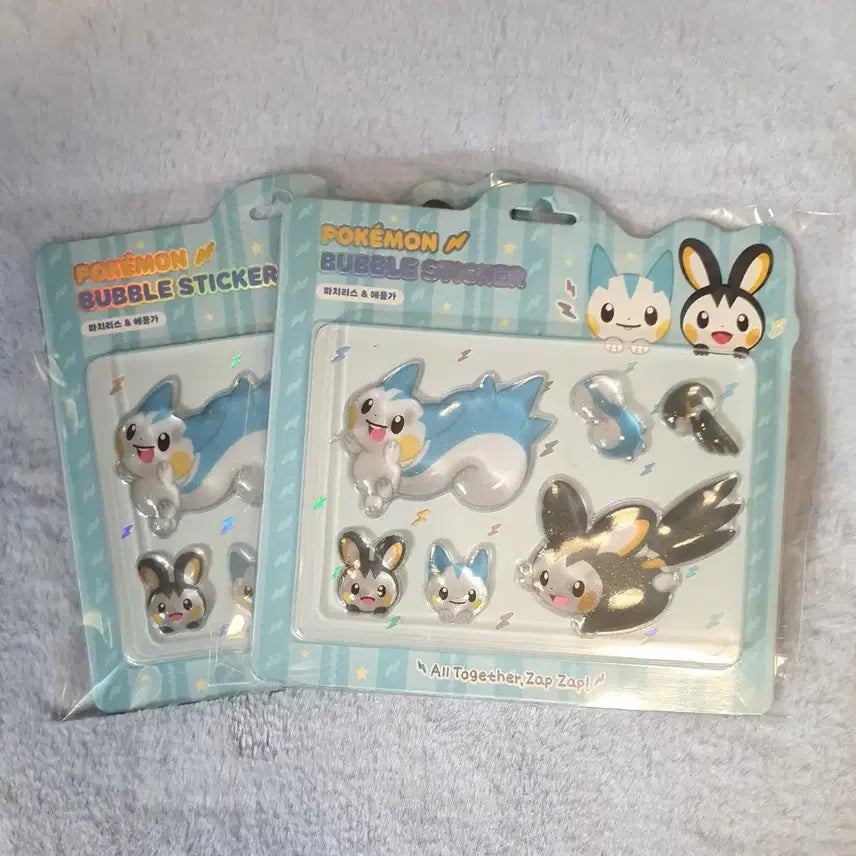 [BUNJANG] Pokemon Ditto Playground Bubble Stickers Pachirisu Emolga / 포켓몬 메타몽 놀이터 버블스티커 파치리스 에몽가