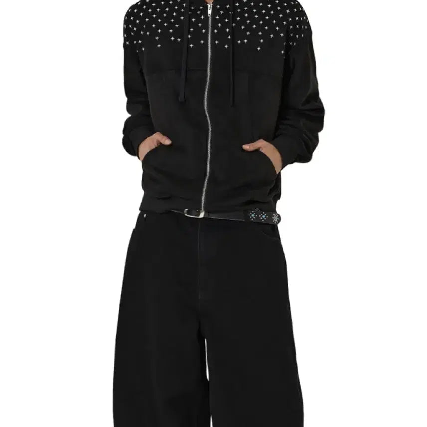 [BUNJANG] OWAY Black Zip-Up Hoodie / 오와이 후드집업 블랙