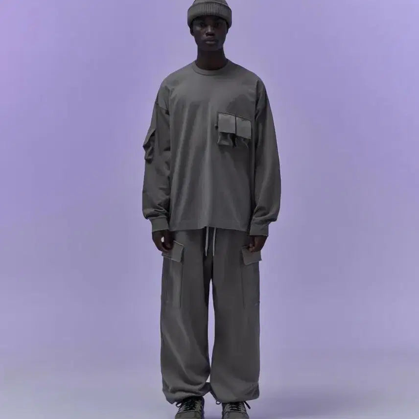 [BUNJANG] Moif Overmil Sweat Pants Olive Grey / 모이프 오버밀 스웻 팬츠[2] 올리브그레이