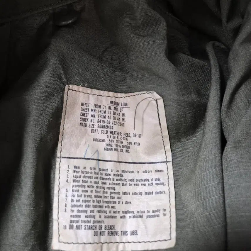 [BUNJANG] US Military M65 Field Jacket Medium Long OG / 미군 M65 og 필드자켓 미디움 롱(실측 L-xL)