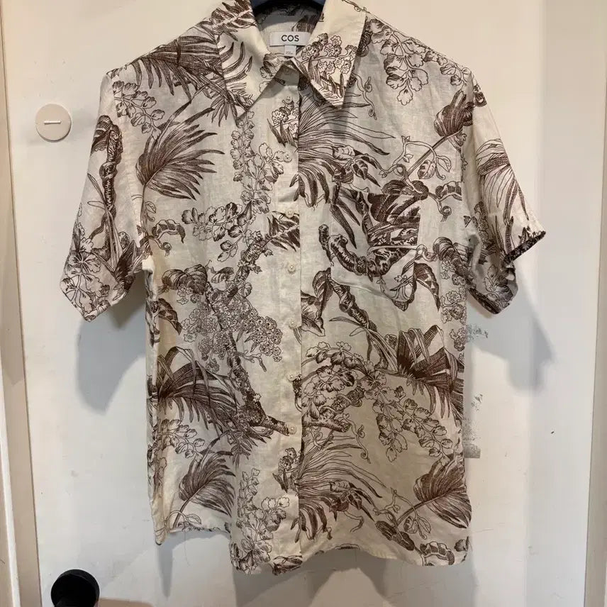 [BUNJANG] COS Botanical Print Short Sleeve Linen Shirt / 코스 보타니컬 프린트 반팔 리넨 셔츠