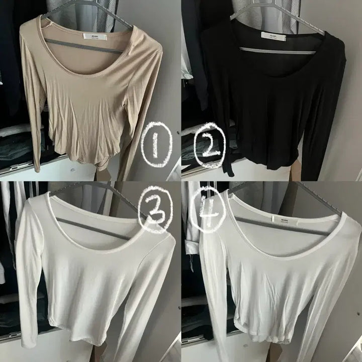[BUNJANG] Long Sleeve Slim Fit T-Shirt / 여름 봄 가을 쫄티 긴팔 티셔츠 (가격 제시 받음)