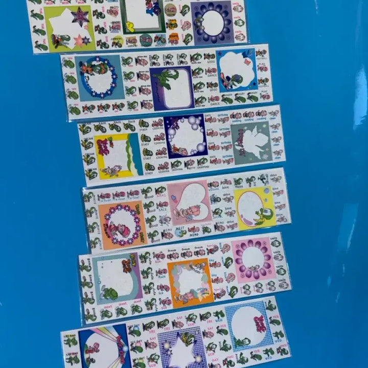[BUNJANG] Diary Decor Sticker Bundle Set (6 sheets) / [6장 일괄] 고전문구 다꾸 다이어리 용가리 스티커