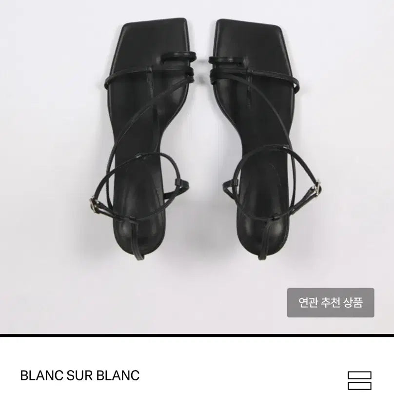 [BUNJANG] Blanc sur Blanc Didie Sandals Black Leather Size 250 / (1회착용) 블랑수블랑 다이디 샌들 미들굽 6cm