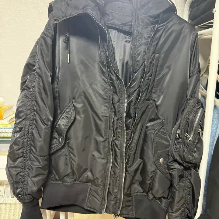 [BUNJANG] Songzio Double Layered MA-1 Bomber Jacket Black / 송지오옴므 MA-1 더블레이어드(블랙)/교환가능