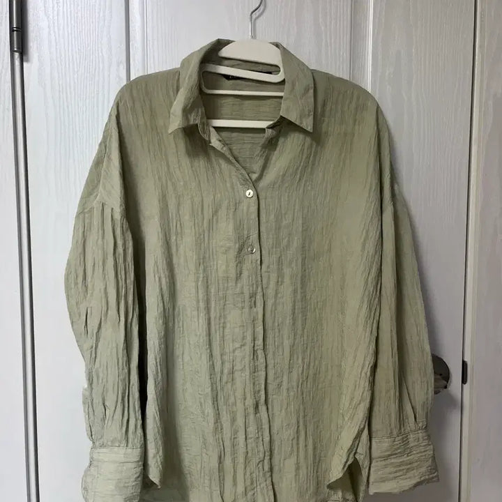 [BUNJANG] Zara Mint Long-Sleeve Shirt / 자라 셔츠 - 찰랑찰랑