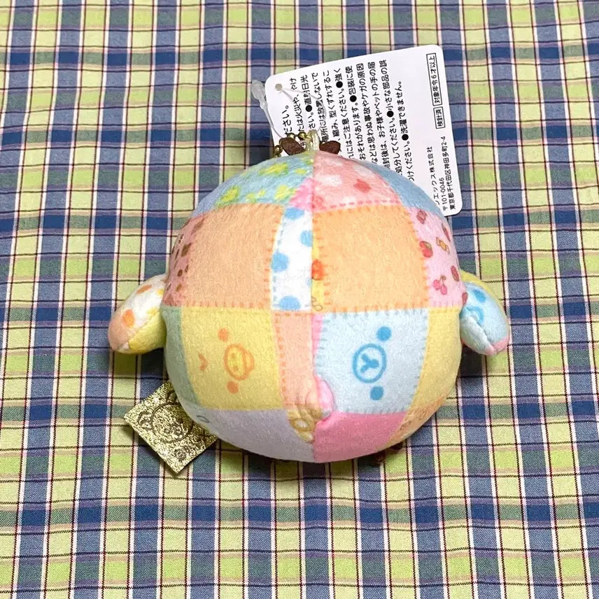 [BUNJANG] San-X Rilakkuma 20th Anniversary Kiiroitori Patchwork Keychain Plush / 산엑스 리락쿠마 20주년 한정 성곰식 패치워크 키이로이토리 키링 인형