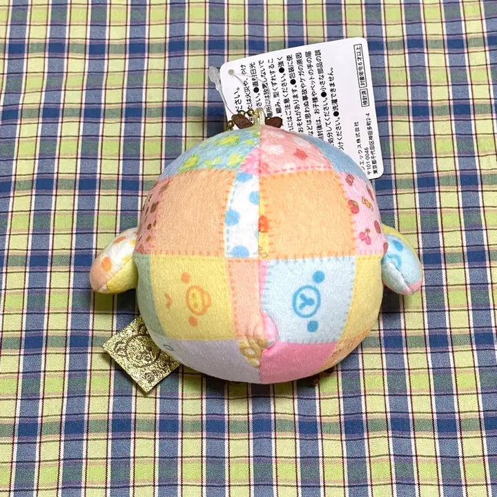 [BUNJANG] San-X Rilakkuma 20th Anniversary Kiiroitori Patchwork Keychain Plush / 산엑스 리락쿠마 20주년 한정 성곰식 패치워크 키이로이토리 키링 인형