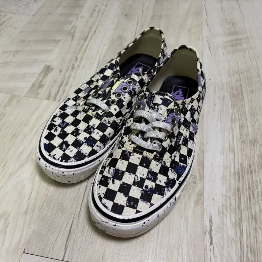 [BUNJANG] Vans Authentic 44 DX Splatter Embroidered Checkerboard Sneakers / [275]반스 어센틱 44 DX 스플래터 자수 체커보드 새상품