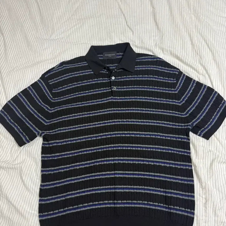 [BUNJANG] Poker Face Cable Short Sleeve Knit Black / 포커페이스 케이블 반팔 니트 블랙