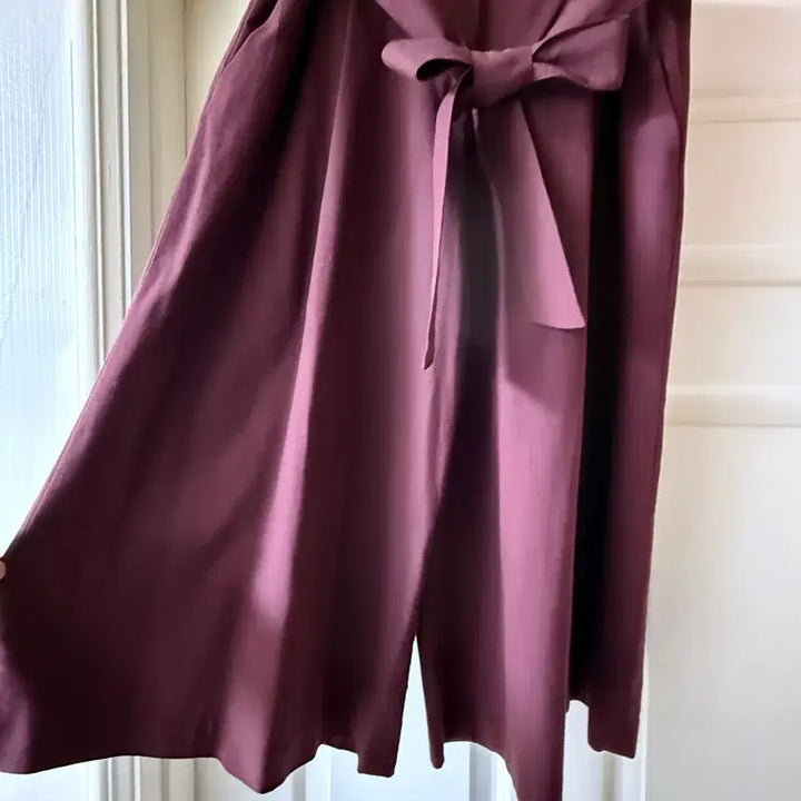 [BUNJANG] Wide Leg 7/10 Length Slacks (Burgundy, Size 66) / Visit in newyork 통바지-미사용