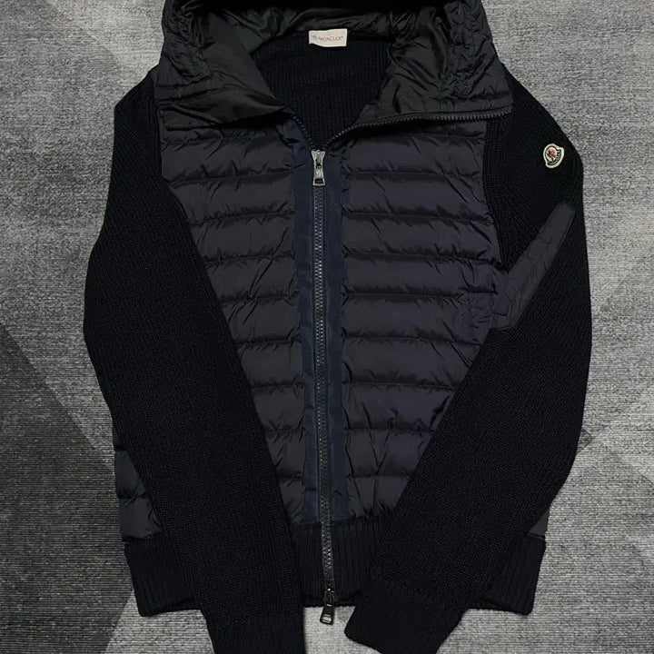 [BUNJANG] Moncler Wool Knit Padded Cardigan Jacket - Size M / [정품]몽클레어 니트패딩  울 후드 믹스 가디건 자켓 M