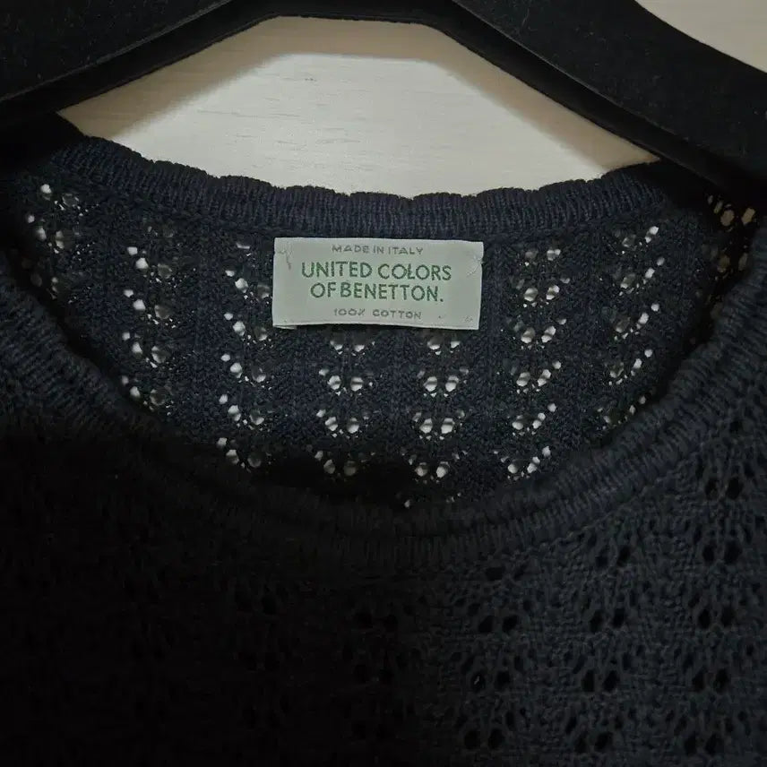 [BUNJANG] Benetton Black Knit 100% Cotton / BENETTON 블랙 니트