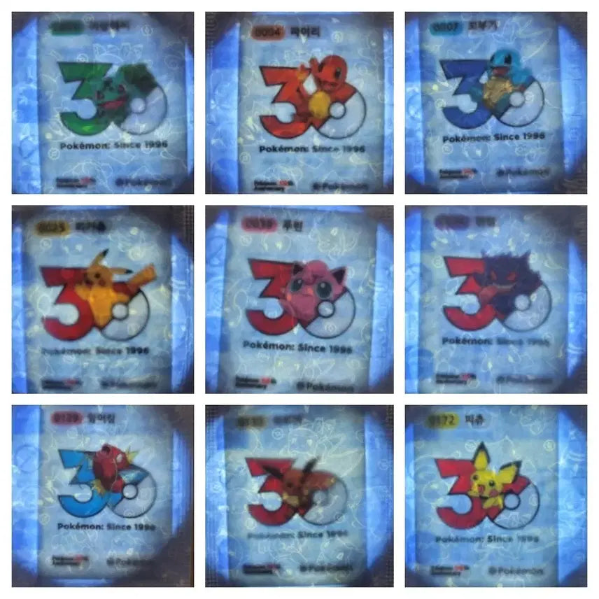 [BUNJANG] Pokemon 30th Anniversary Logo Seal Set (18 Types) / 포켓몬 30주년 로고씰 18종