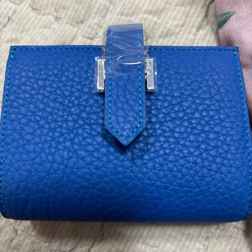 [BUNJANG] Blue Leather Card Holder Wallet / 가죽지갑 블루 카드지갑 판매해요