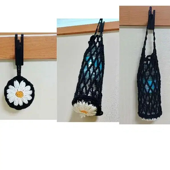 [BUNJANG] Handmade Daisy Tumbler Keyring Bag Charm / 핸드메이드 데이지 텀블러 키링백