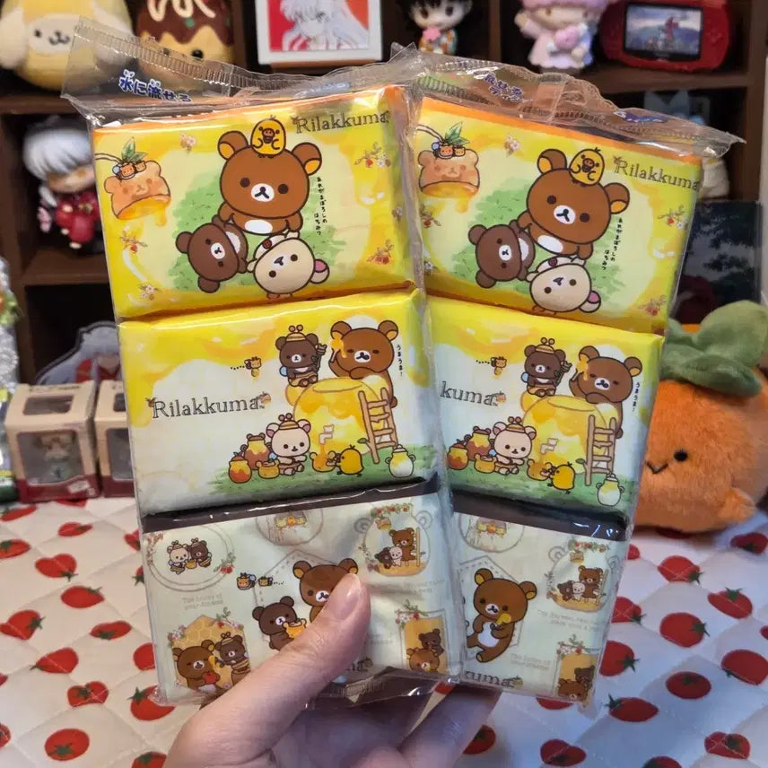 [BUNJANG] Rilakkuma Portable Tissues (6 Pack) / 일본) 리락쿠마 휴대용 티슈 6팩