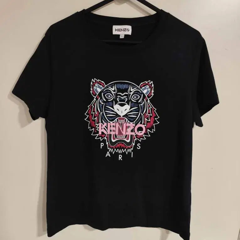 [BUNJANG] Kenzo Tiger Logo Black T-Shirt / 여성L 겐조 타이거 로고 블랙 반팔 티셔츠