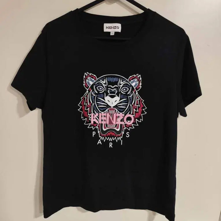 [BUNJANG] Kenzo Tiger Logo Black T-Shirt / 여성L 겐조 타이거 로고 블랙 반팔 티셔츠