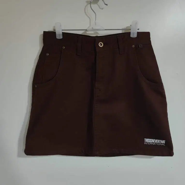 [BUNJANG] Thisisneverthat Brown Cotton Mini Skirt / 27~28 디스이즈네버댓 브라운 코튼 미니 스커트
