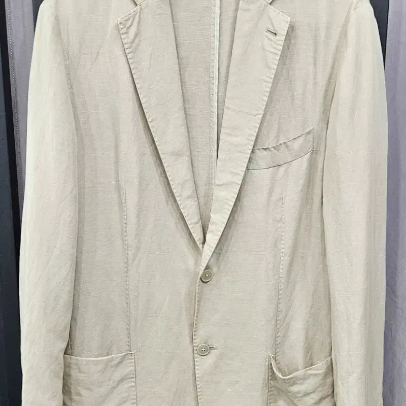 [BUNJANG] Gutteridge Beige Linen Blend Blazer Jacket 54 (105-110) / 거터리지 베이지 린넨혼방 블레이저 자켓 54(105~110)