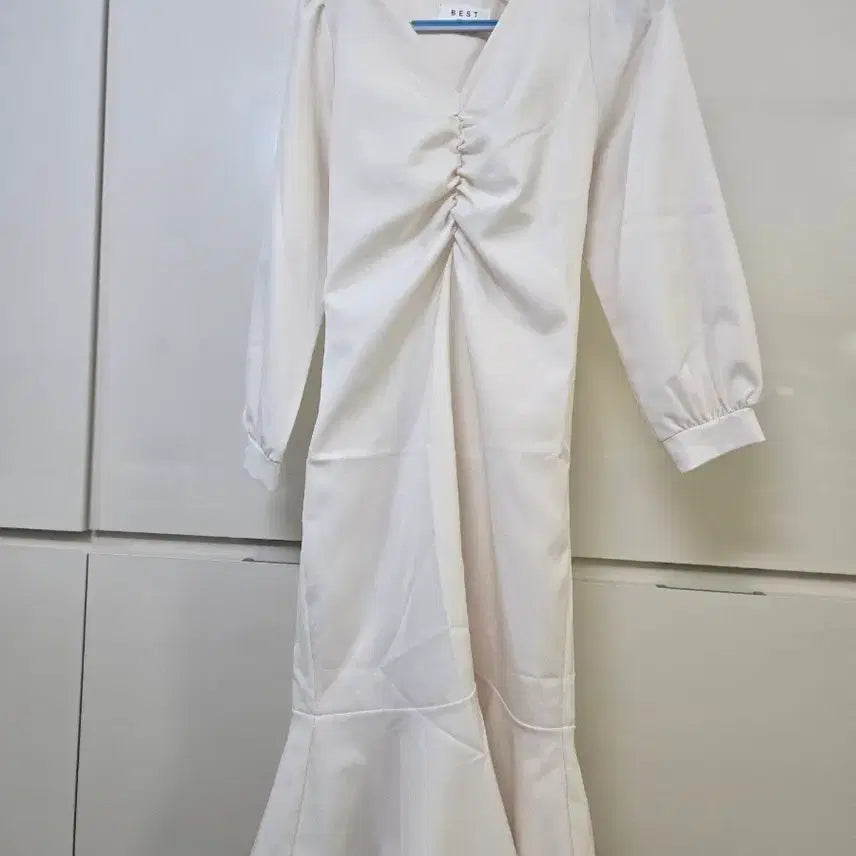 [BUNJANG] Ivory Shirring Long Dress / BEST 아이보리 셔링 롱 원피스