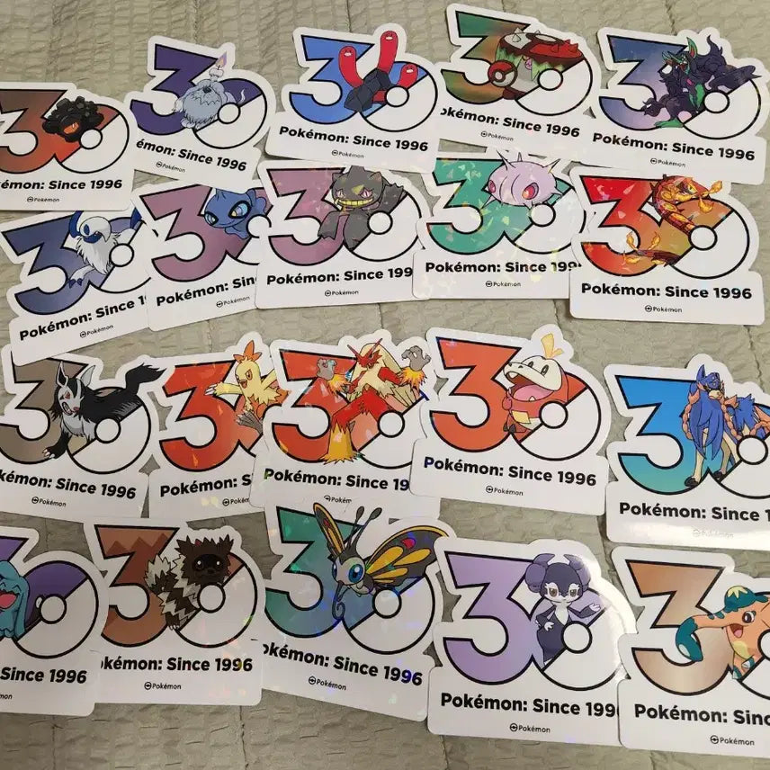 [BUNJANG] Pokemon 30th Anniversary Stickers / (일괄)포켓몬 30주년 기념 스티커 판매