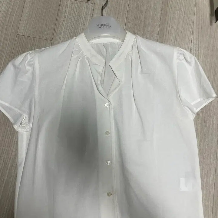 [BUNJANG] Noting Written Pome Puff Sleeve Shirt White / 낫띵리튼 pome 퍼프 슬리브 셔츠 화이트