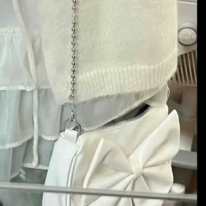 [BUNJANG] Balletcore Ribbon White Shoulder Bag / 발레코어 리본 화이트 가방