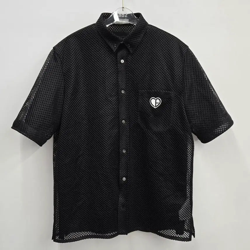 [BUNJANG] Dior Mesh Heart Logo Short Sleeve Shirt / [ 39사이즈 ] 디올 메쉬 하트로고 반팔 셔츠