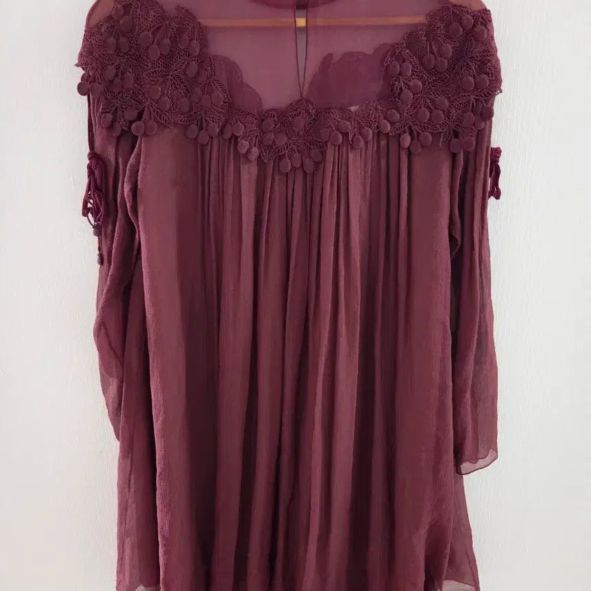[BUNJANG] Chloé Sheer Lace Blouse / 끌로에 시어 레이스 블라우스